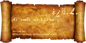 Ürmösi Lilla névjegykártya